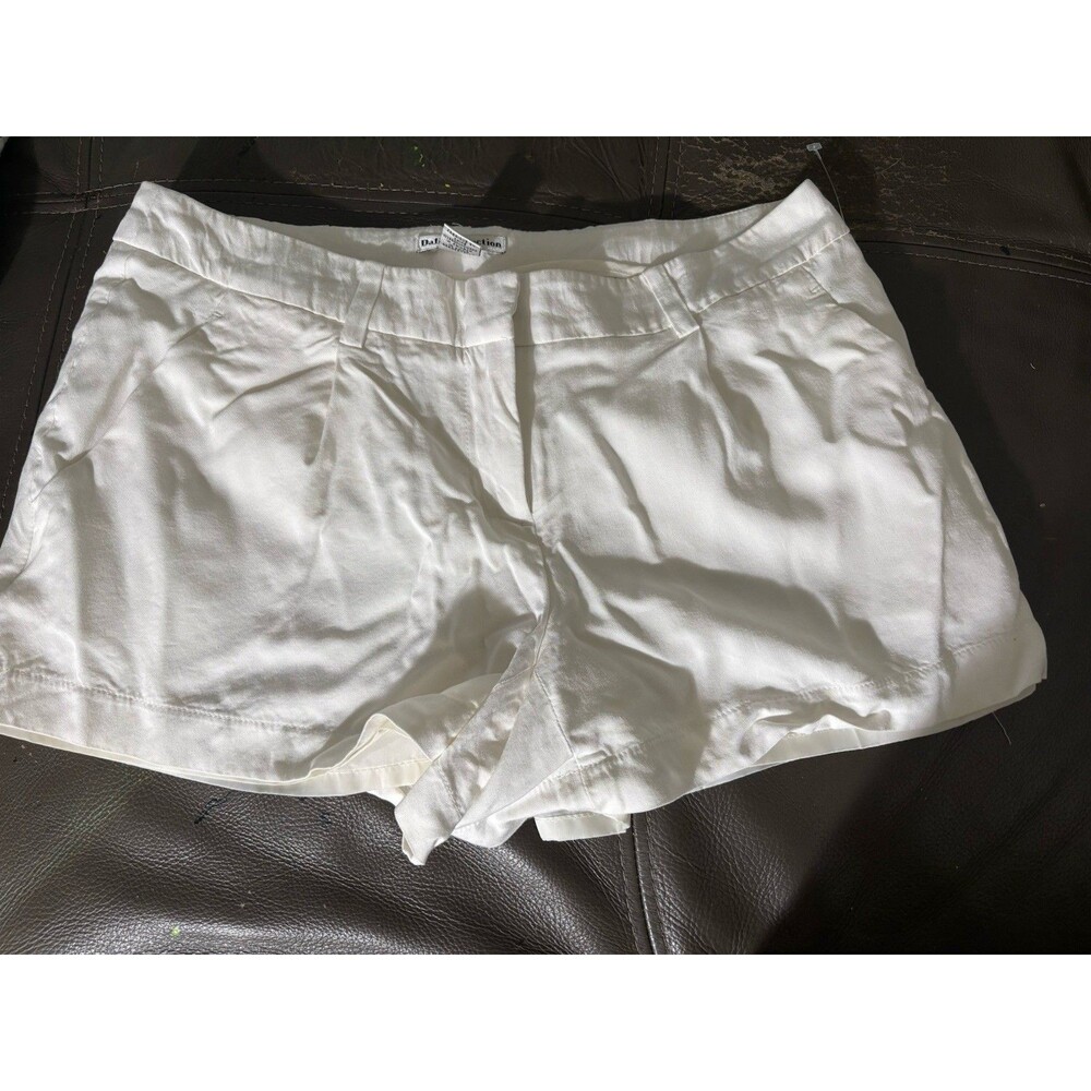 Dalia Collection White 100% Rayon White Shorts 4